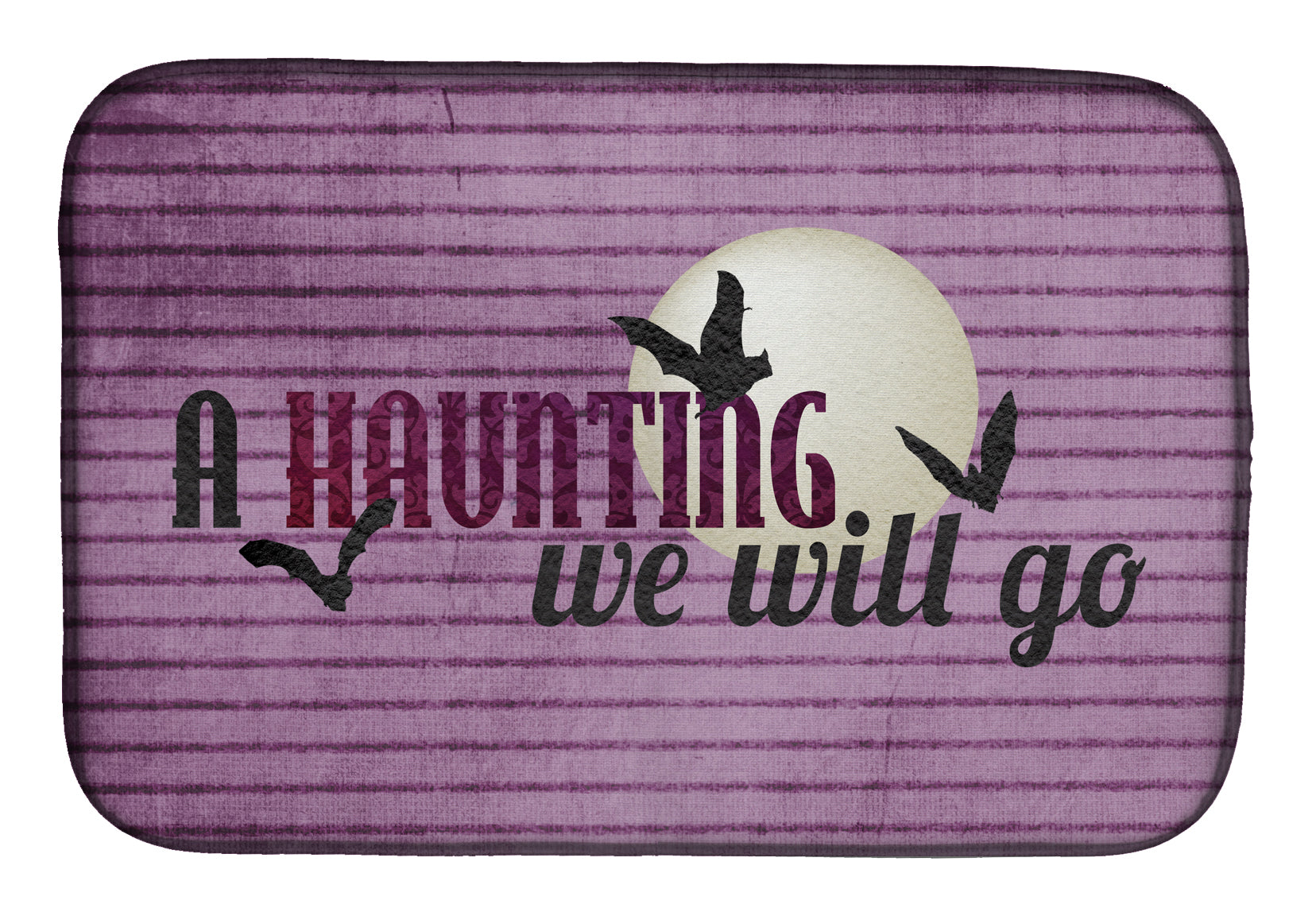 A Haunting we will go Halloween Dish Drying Mat Absorbent Dish Drying Mat Pad for Kitchen Counter Dish Drainer Mat for Countertop, 14 x 21", Multicolor