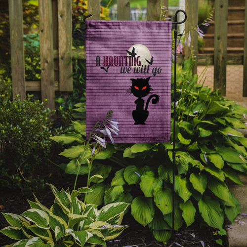 A Haunting we will go Halloween Garden Flag Mailbox Decorative Yard Banner Outside Patio Artwork for Flower Beds, Garden Size, Multicolor
