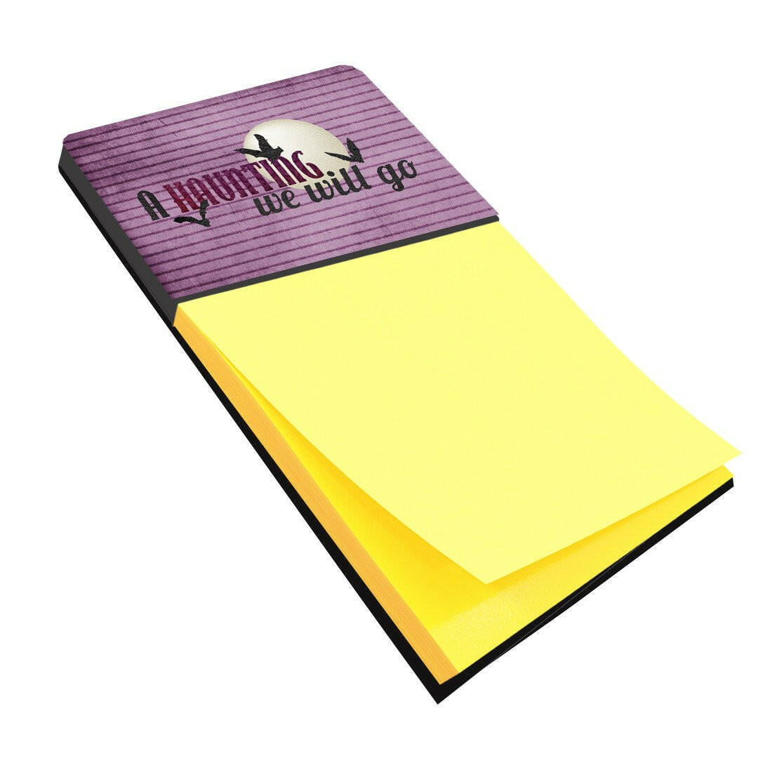 A Haunting we will go Halloween Watercolor Sticky Note Holder Refillable Dispenser Desk Accessory 3x3 Pad Gift