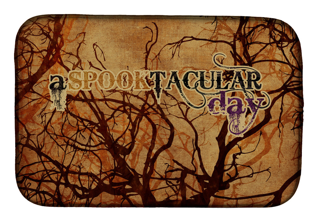 A Spook Tacular Day Halloween Dish Drying Mat Absorbent Dish Drying Mat Pad for Kitchen Counter Dish Drainer Mat for Countertop, 14 x 21", Multicolor
