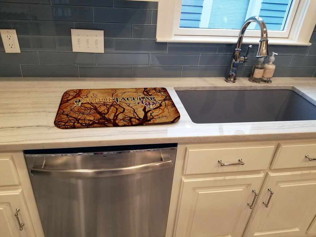 A Spook Tacular Day Halloween Dish Drying Mat Absorbent Dish Drying Mat Pad for Kitchen Counter Dish Drainer Mat for Countertop, 14 x 21", Multicolor