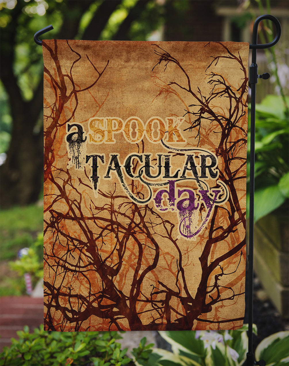 A Spook Tacular Day Halloween Garden Flag Mailbox Decorative Yard Banner Outside Patio Artwork for Flower Beds, Garden Size, Multicolor