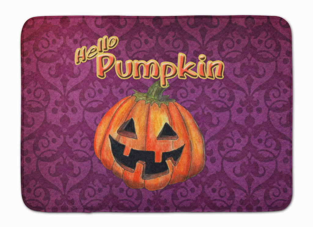 Hello Pumpkin Halloween Memory Foam Kitchen Mat Machine Washable Anti-Fatigue Cushion Comfort Bath or Kitchen Rug