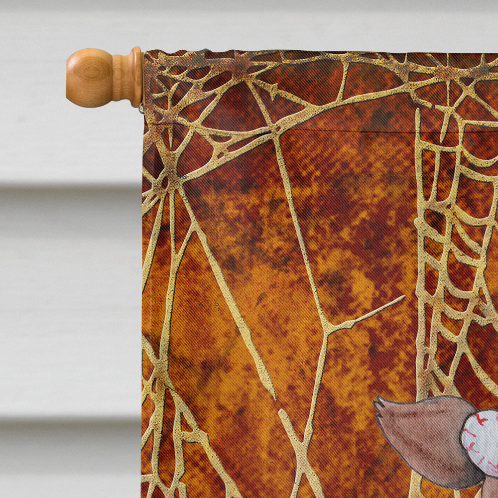 Jeepers Creepers with Bat and Spider web Halloween House Flag 28x40 Porch Sleeve Pole Decorative Outside Yard Banner Artwork Wall Hanging, Polyester