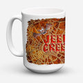 Jeepers Creepers with Bat and Spider web Halloween Ceramic Coffee Mug 15 oz Decorative Large C Handle Mug Cup for Tea, Cocoa Hot Chocolate