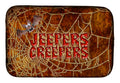 Jeepers Creepers with Bat and Spider web Halloween Dish Drying Mat Absorbent Dish Drying Mat Pad for Kitchen Counter Dish Drainer Mat for Countertop, 14 x 21", Multicolor