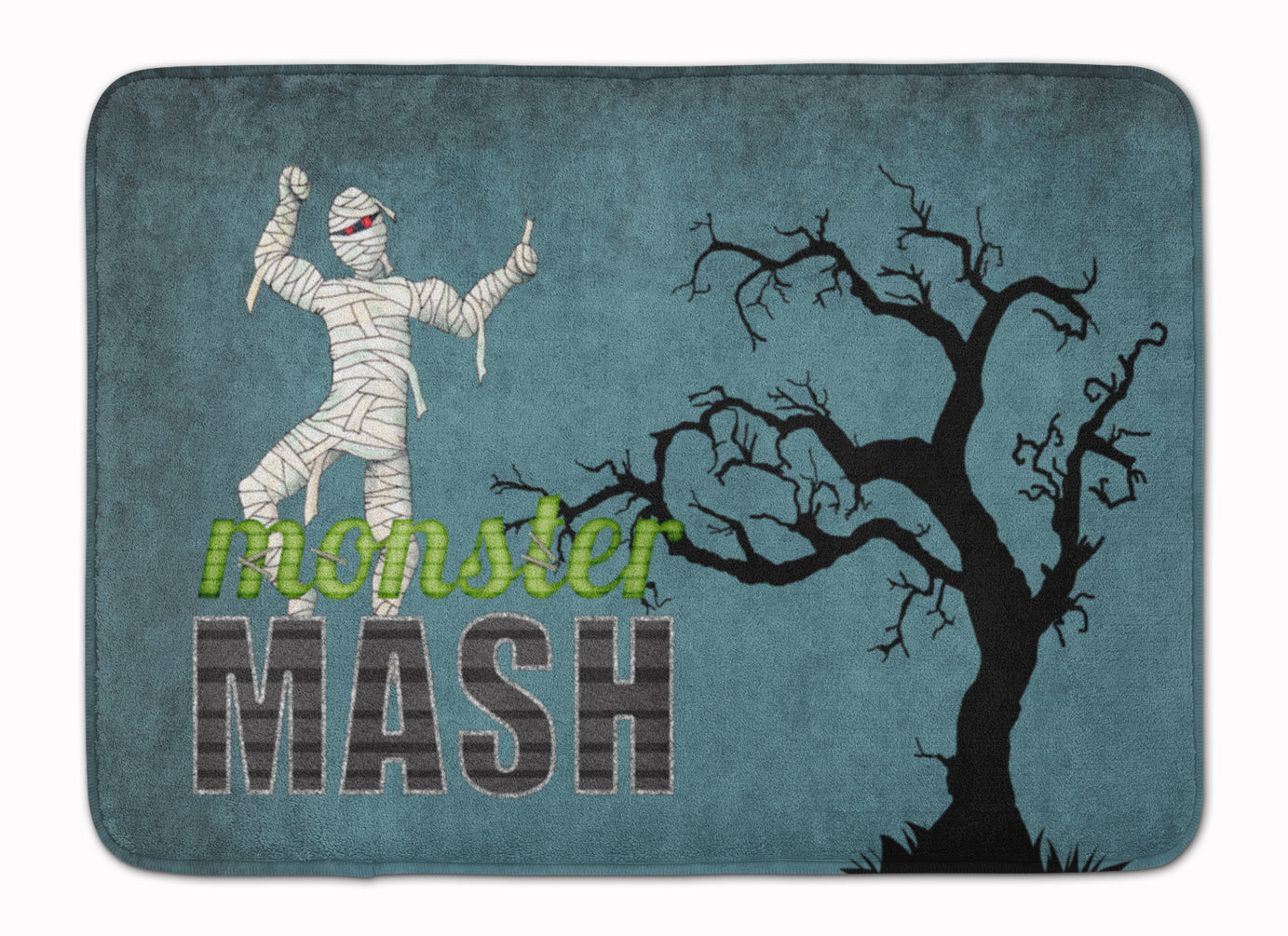 Monster Mash with Mummy Halloween Memory Foam Kitchen Mat Machine Washable Anti-Fatigue Cushion Comfort Bath or Kitchen Rug