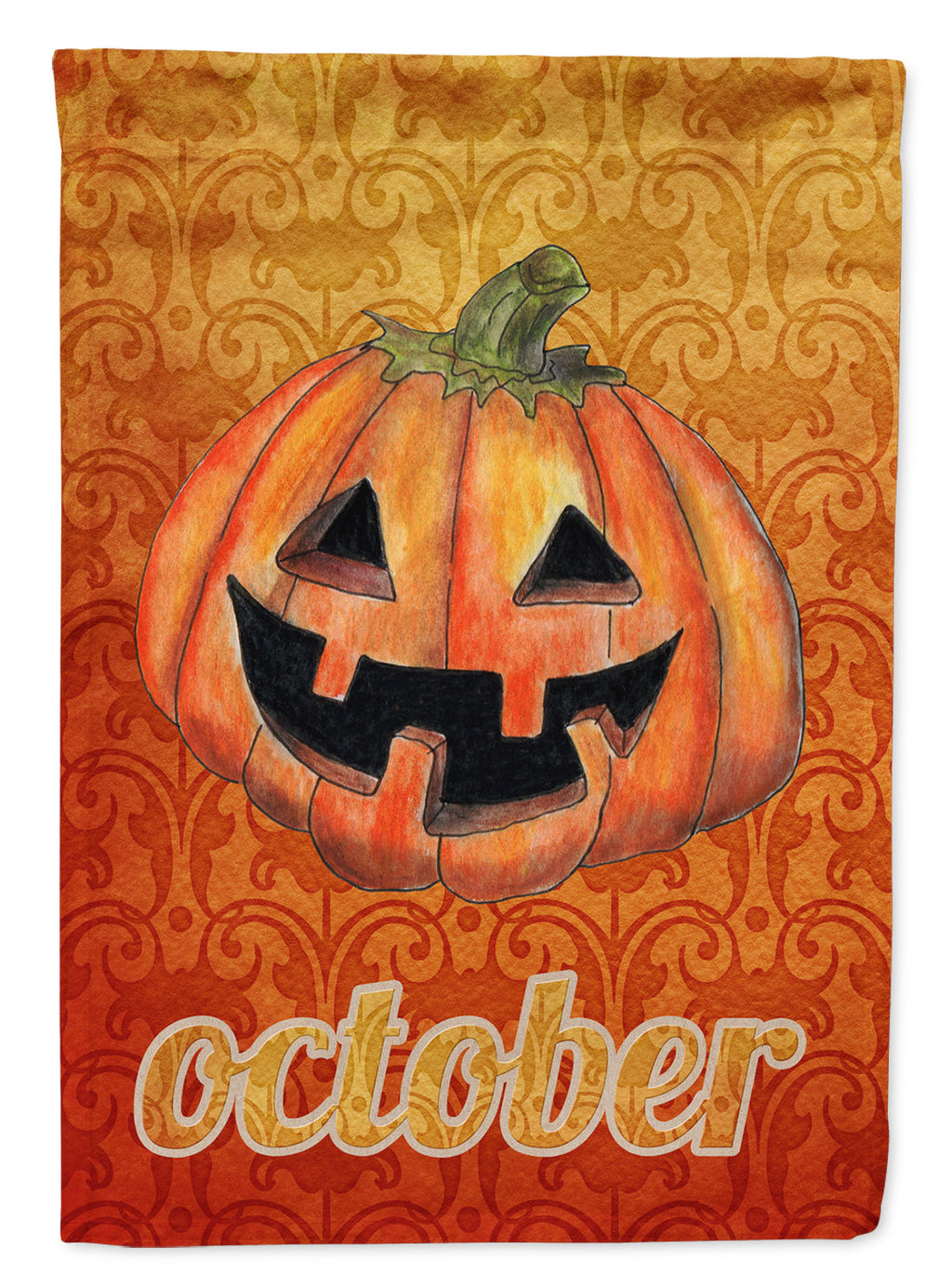 October Pumpkin Halloween House Flag 28x40 Porch Sleeve Pole Decorative Outside Yard Banner Artwork Wall Hanging, Polyester