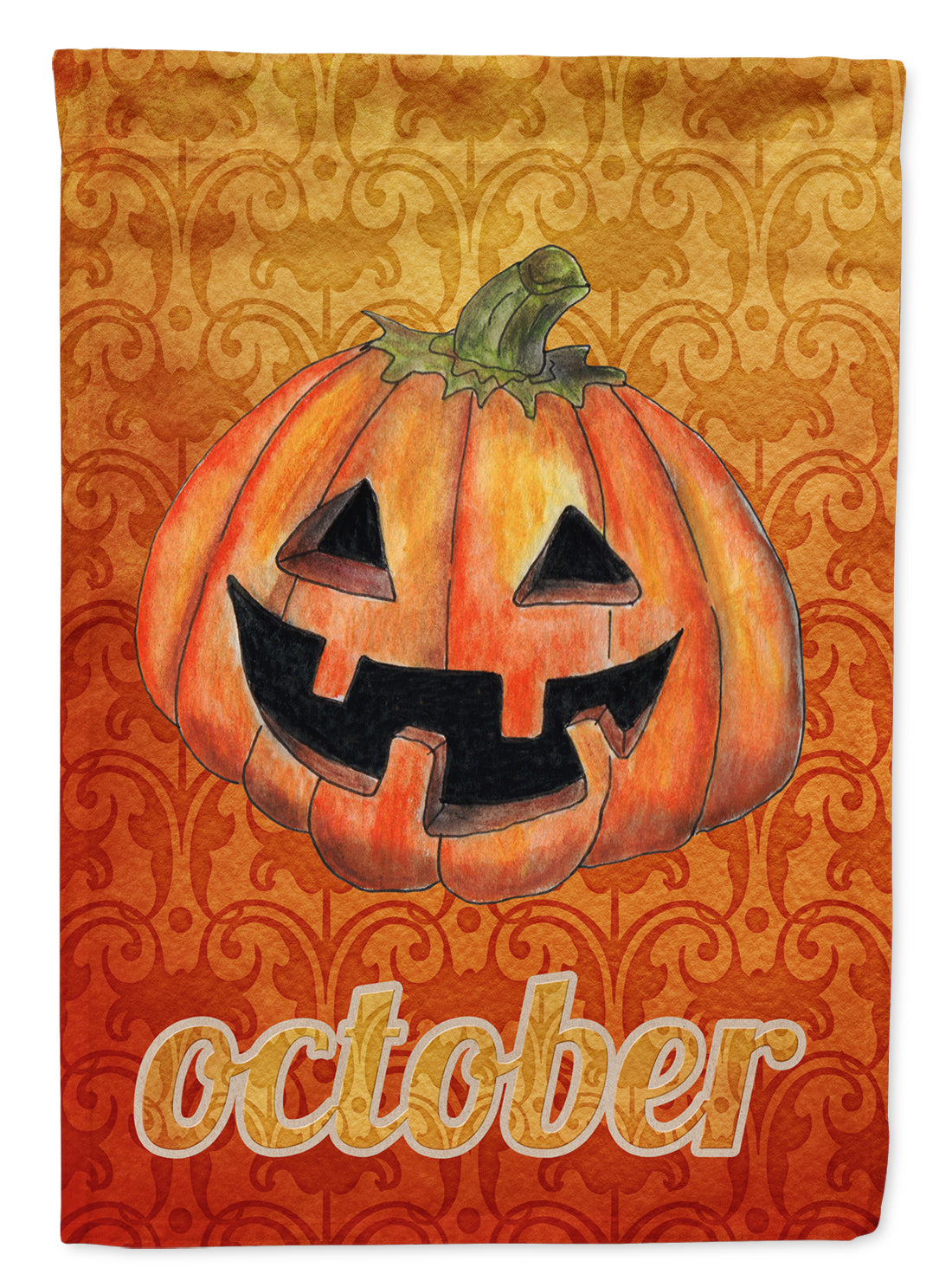 October Pumpkin Halloween House Flag 28x40 Porch Sleeve Pole Decorative Outside Yard Banner Artwork Wall Hanging, Polyester