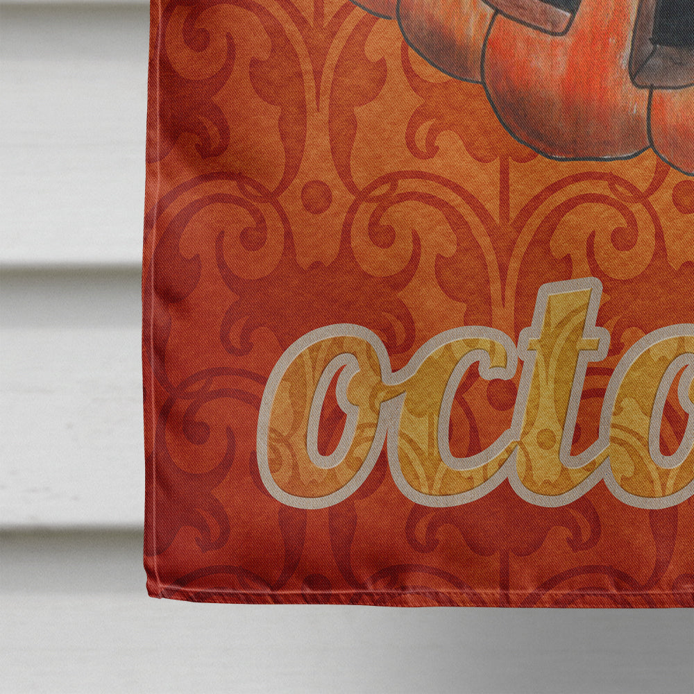 October Pumpkin Halloween House Flag 28x40 Porch Sleeve Pole Decorative Outside Yard Banner Artwork Wall Hanging, Polyester