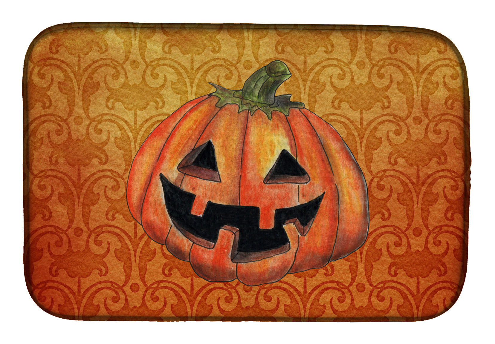 October Pumpkin Halloween Dish Drying Mat Absorbent Dish Drying Mat Pad for Kitchen Counter Dish Drainer Mat for Countertop, 14 x 21", Multicolor