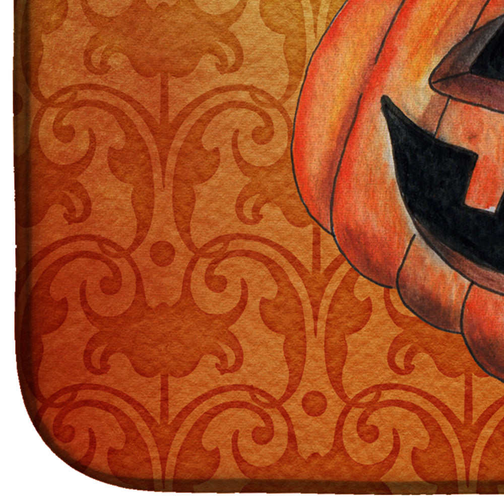 October Pumpkin Halloween Dish Drying Mat Absorbent Dish Drying Mat Pad for Kitchen Counter Dish Drainer Mat for Countertop, 14 x 21", Multicolor