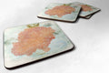 Beach Sea Fan Coral Foam Coasters Set of 4 Cup Coasters for Indoor Outdoor, Tabletop Protection, Anti Slip, Mouse pad Material