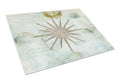 Beach Nautical Star Cutting Board Tempered Glass Kitchen Cutting Surface, Heat Resistant Chopping, Non-Slip Feet, Food Prep & Serving
