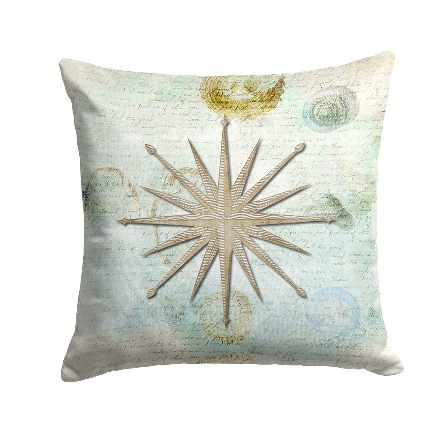 Beach Nautical Star Decorative Throw Pillow 14x14 Indoor Outdoor Accent Cushion, Fabric Cover with Insert for Sofa, Bed, Porch & Living Room