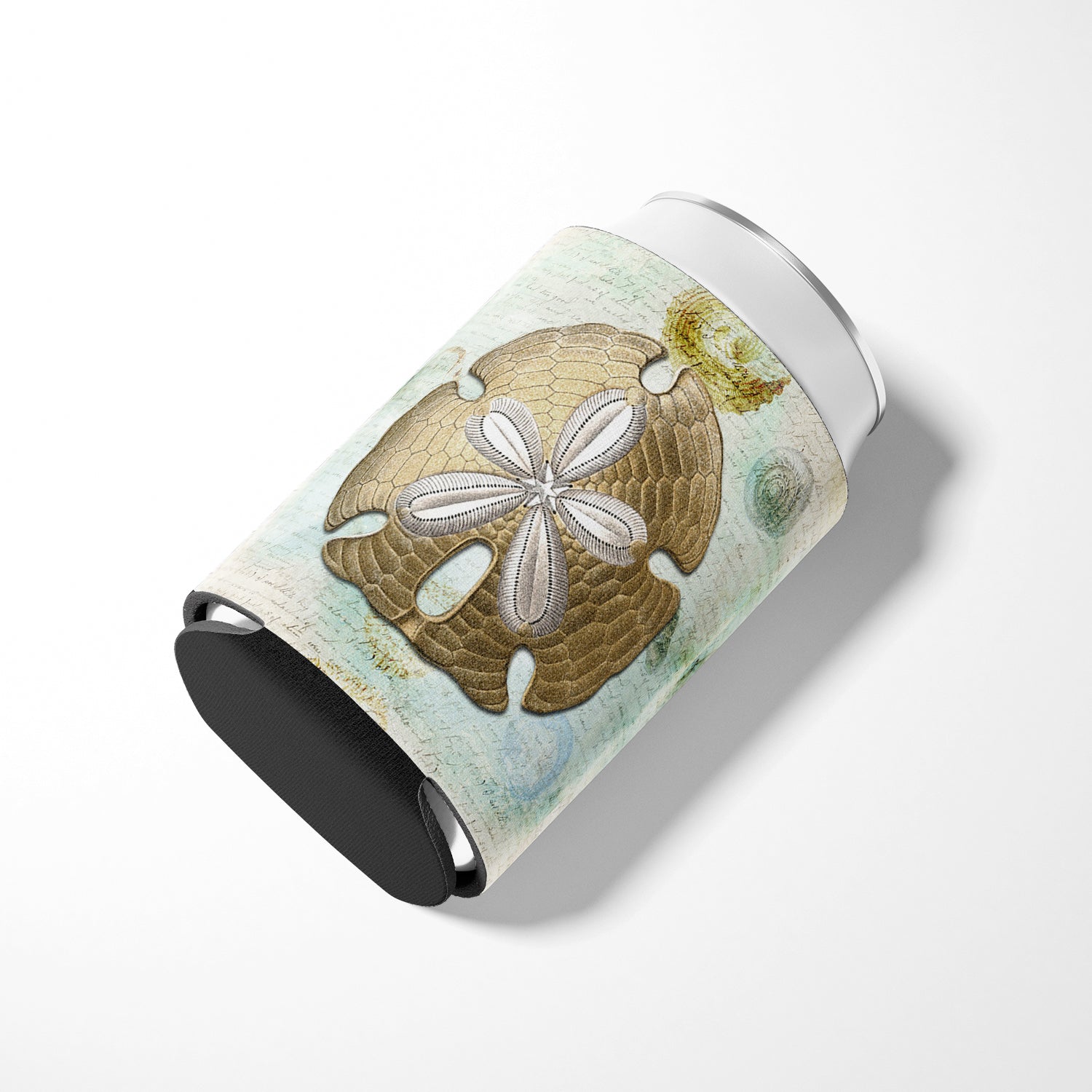 Beach Gold Sand Dollar Can or Bottle Hugger Cooler Sleeve for Standard 12 oz Cans, Insulated Foam Beer & Soda Can Hugger Reusable