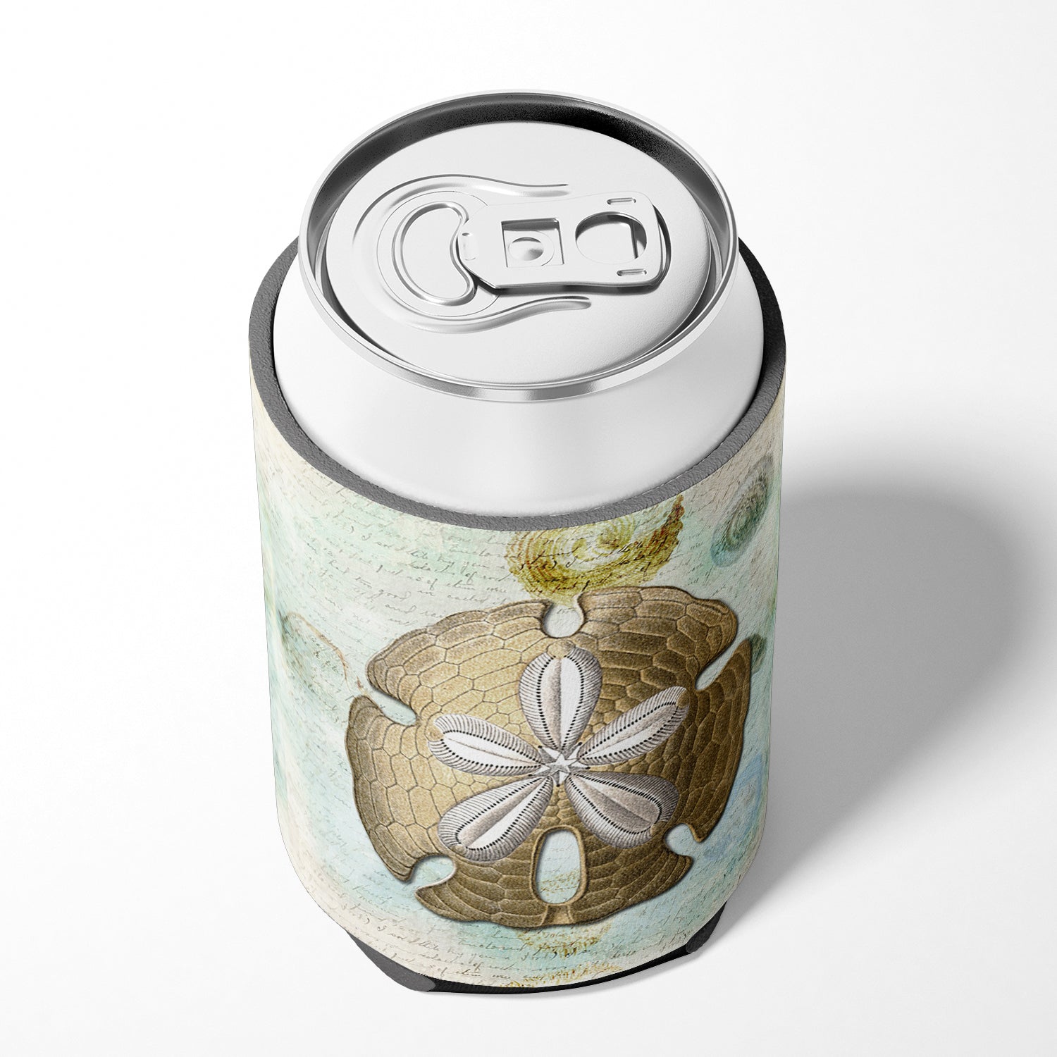 Beach Gold Sand Dollar Can or Bottle Hugger Cooler Sleeve for Standard 12 oz Cans, Insulated Foam Beer & Soda Can Hugger Reusable