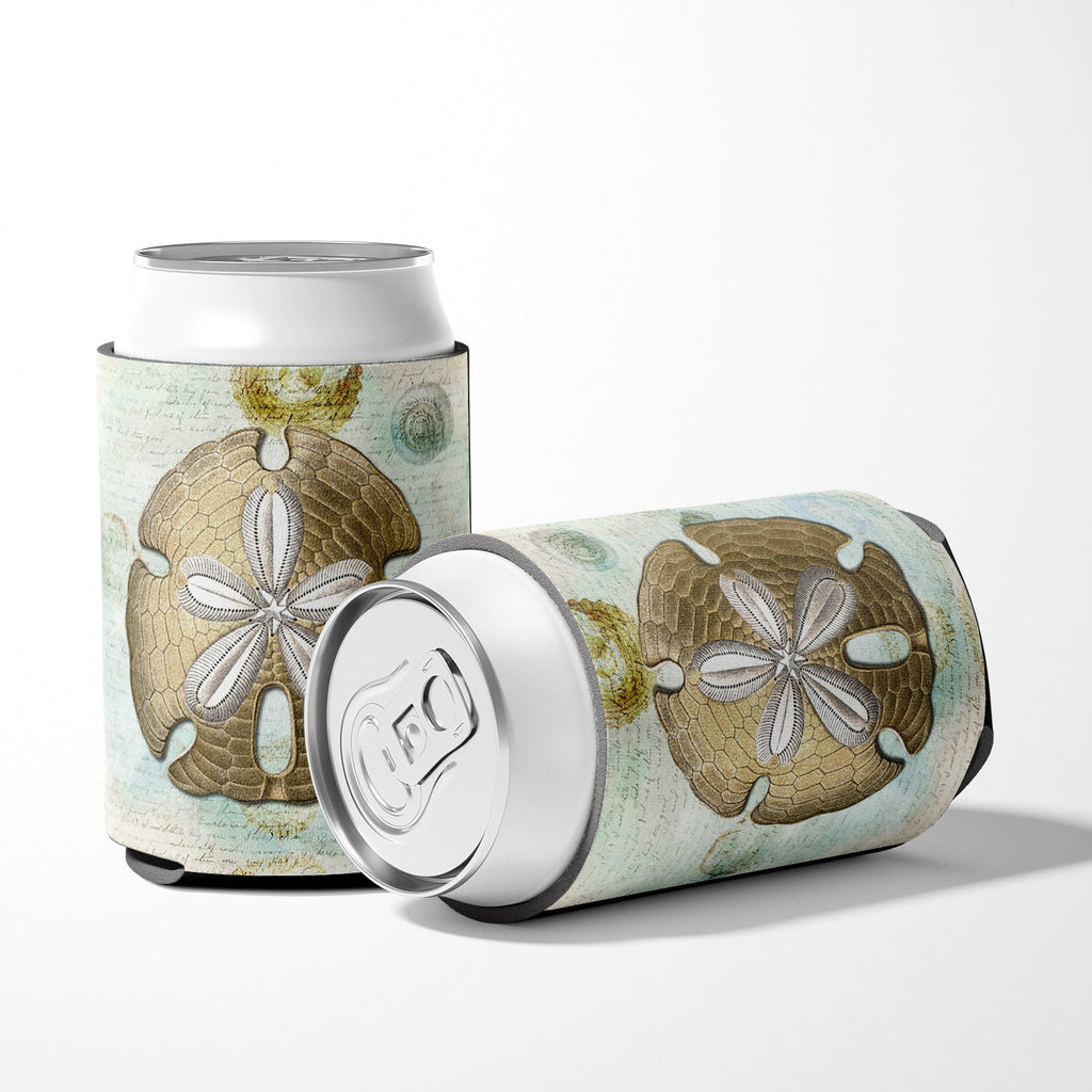 Beach Gold Sand Dollar Can or Bottle Hugger Cooler Sleeve for Standard 12 oz Cans, Insulated Foam Beer & Soda Can Hugger Reusable