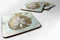 Beach Gold Sand Dollar Foam Coasters Set of 4 Cup Coasters for Indoor Outdoor, Tabletop Protection, Anti Slip, Mouse pad Material