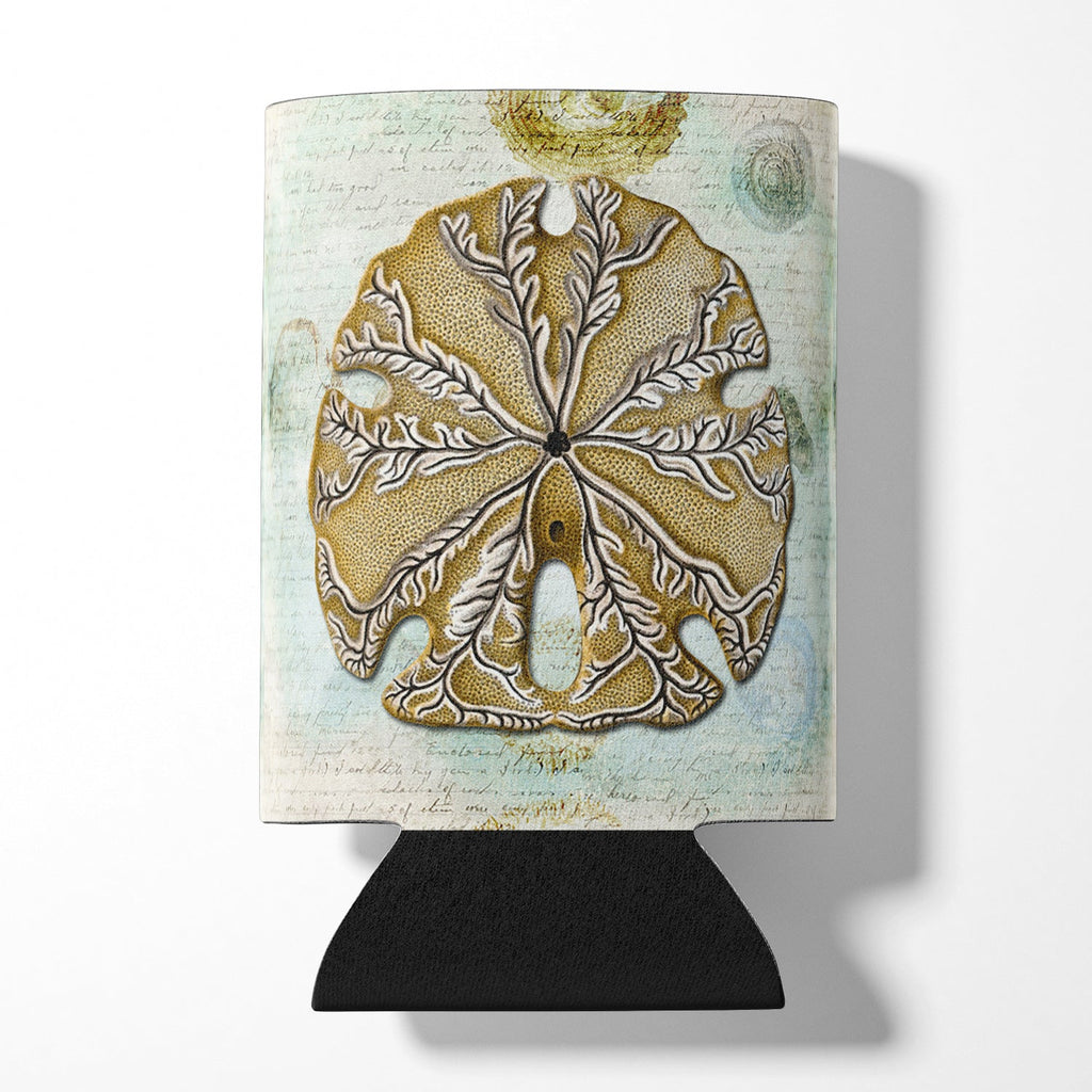 Beach Gold Sand Dollar #2 Can or Bottle Hugger Cooler Sleeve for Standard 12 oz Cans, Insulated Foam Beer & Soda Can Hugger Reusable