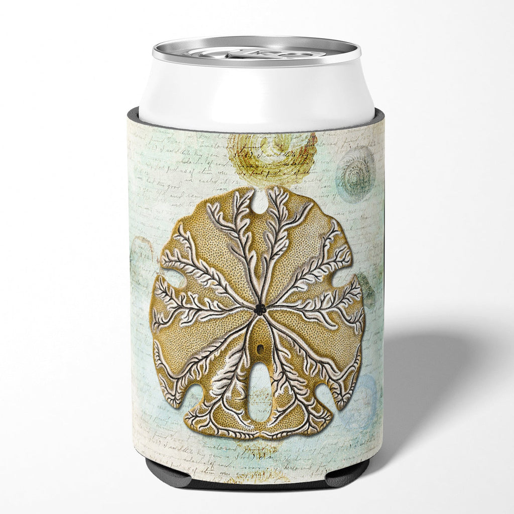 Beach Gold Sand Dollar #2 Can or Bottle Hugger Cooler Sleeve for Standard 12 oz Cans, Insulated Foam Beer & Soda Can Hugger Reusable