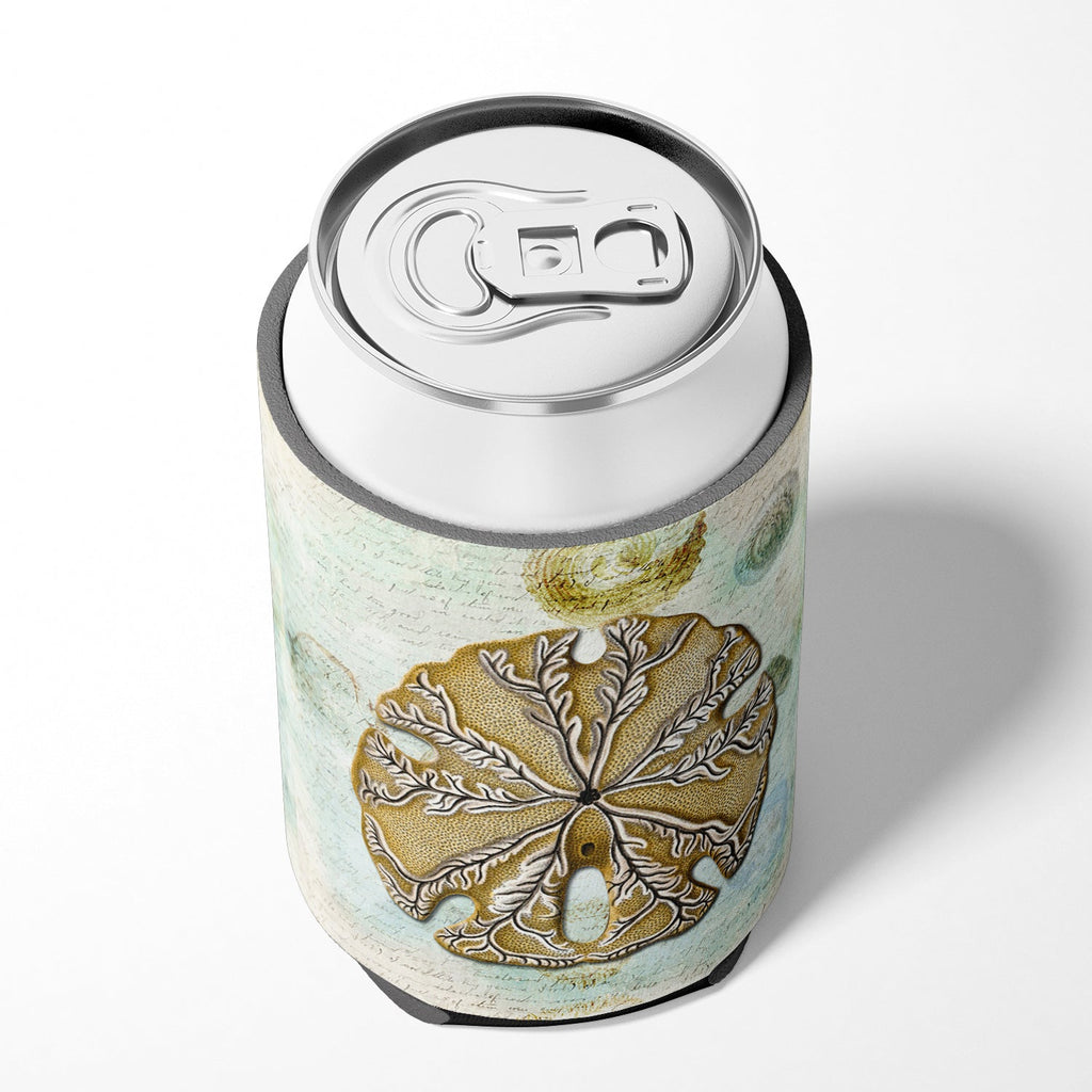 Beach Gold Sand Dollar #2 Can or Bottle Hugger Cooler Sleeve for Standard 12 oz Cans, Insulated Foam Beer & Soda Can Hugger Reusable
