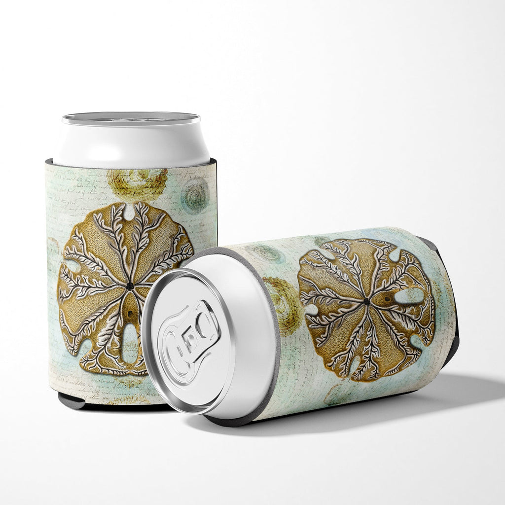 Beach Gold Sand Dollar #2 Can or Bottle Hugger Cooler Sleeve for Standard 12 oz Cans, Insulated Foam Beer & Soda Can Hugger Reusable