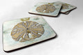 Beach Gold Sand Dollar #2 Foam Coasters Set of 4 Cup Coasters for Indoor Outdoor, Tabletop Protection, Anti Slip, Mouse pad Material