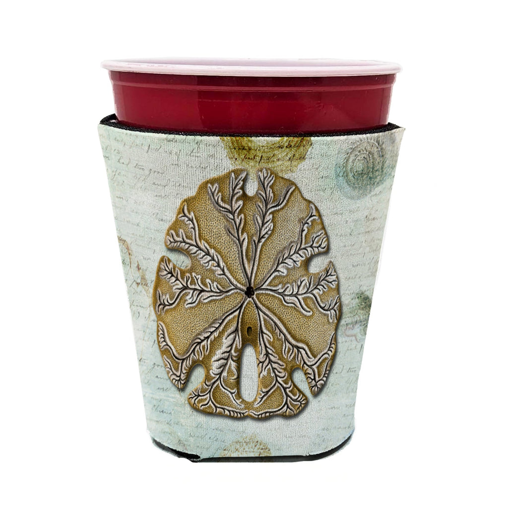 Beach Gold Sand Dollar #2 Red Cup Hugger Sleeve for 16–22 oz Party Cups, Insulated Foam Drink Holder for Iced Coffee, Tailgate & BBQ Reusable