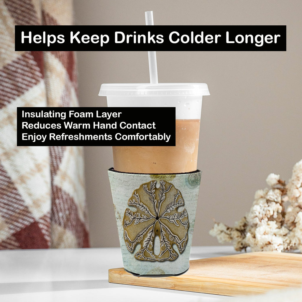 Beach Gold Sand Dollar #2 Red Cup Hugger Sleeve for 16–22 oz Party Cups, Insulated Foam Drink Holder for Iced Coffee, Tailgate & BBQ Reusable
