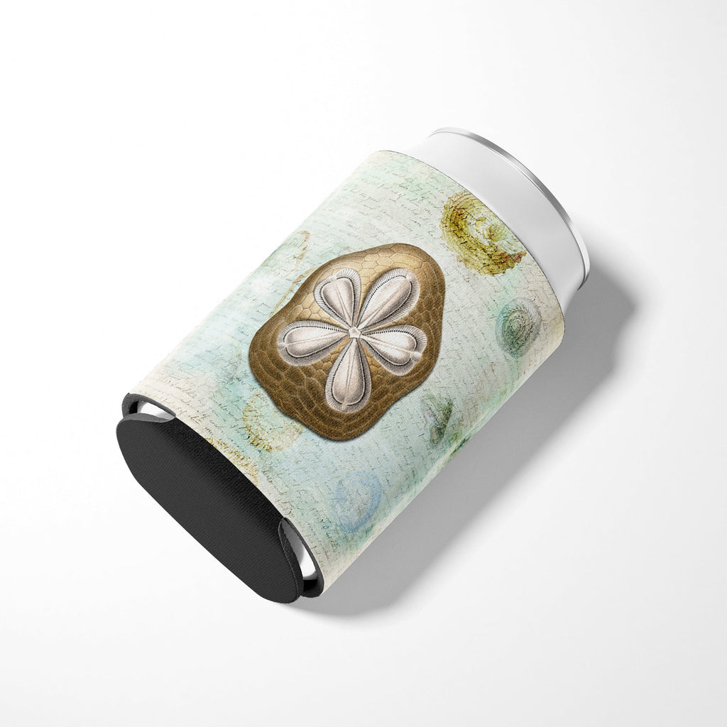 Beach Gold Sand Dollar #3 Can or Bottle Hugger Cooler Sleeve for Standard 12 oz Cans, Insulated Foam Beer & Soda Can Hugger Reusable