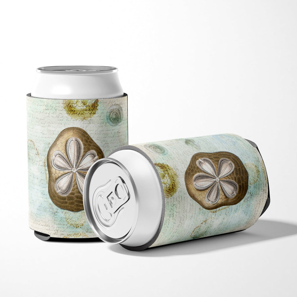 Beach Gold Sand Dollar #3 Can or Bottle Hugger Cooler Sleeve for Standard 12 oz Cans, Insulated Foam Beer & Soda Can Hugger Reusable