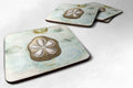 Beach Gold Sand Dollar #3 Foam Coasters Set of 4 Cup Coasters for Indoor Outdoor, Tabletop Protection, Anti Slip, Mouse pad Material