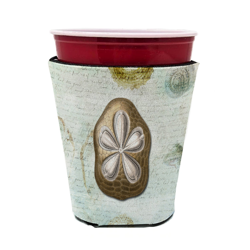 Beach Gold Sand Dollar #3 Red Cup Hugger Sleeve for 16–22 oz Party Cups, Insulated Foam Drink Holder for Iced Coffee, Tailgate & BBQ Reusable