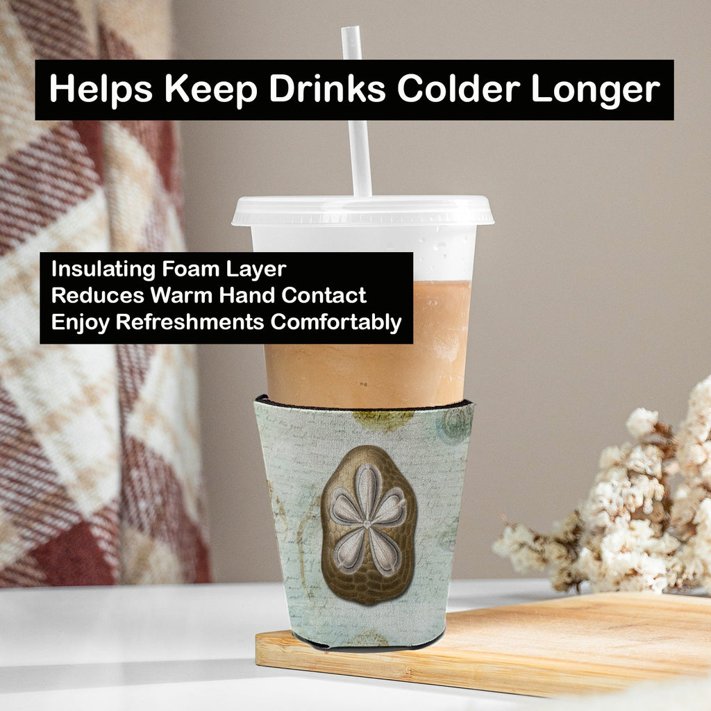 Beach Gold Sand Dollar #3 Red Cup Hugger Sleeve for 16–22 oz Party Cups, Insulated Foam Drink Holder for Iced Coffee, Tailgate & BBQ Reusable