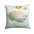 Beach Conch Shell Top Decorative Throw Pillow 14x14 Indoor Outdoor Accent Cushion, Fabric Cover with Insert for Sofa, Bed, Porch & Living Room