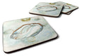 Beach Oyster Foam Coasters Set of 4 Cup Coasters for Indoor Outdoor, Tabletop Protection, Anti Slip, Mouse pad Material