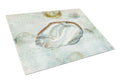 Beach Oyster Cutting Board Tempered Glass Kitchen Cutting Surface, Heat Resistant Chopping, Non-Slip Feet, Food Prep & Serving