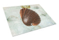 Beach Prickly Cockle Shell Cutting Board Tempered Glass Kitchen Cutting Surface, Heat Resistant Chopping, Non-Slip Feet, Food Prep & Serving