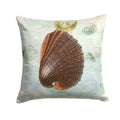 Beach Prickly Cockle Shell Decorative Throw Pillow 14x14 Indoor Outdoor Accent Cushion, Fabric Cover with Insert for Sofa, Bed, Porch & Living Room