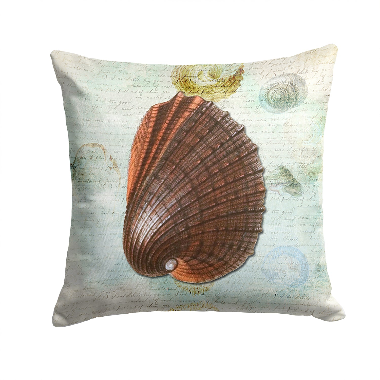 Beach Prickly Cockle Shell Decorative Throw Pillow 14x14 Indoor Outdoor Accent Cushion, Fabric Cover with Insert for Sofa, Bed, Porch & Living Room