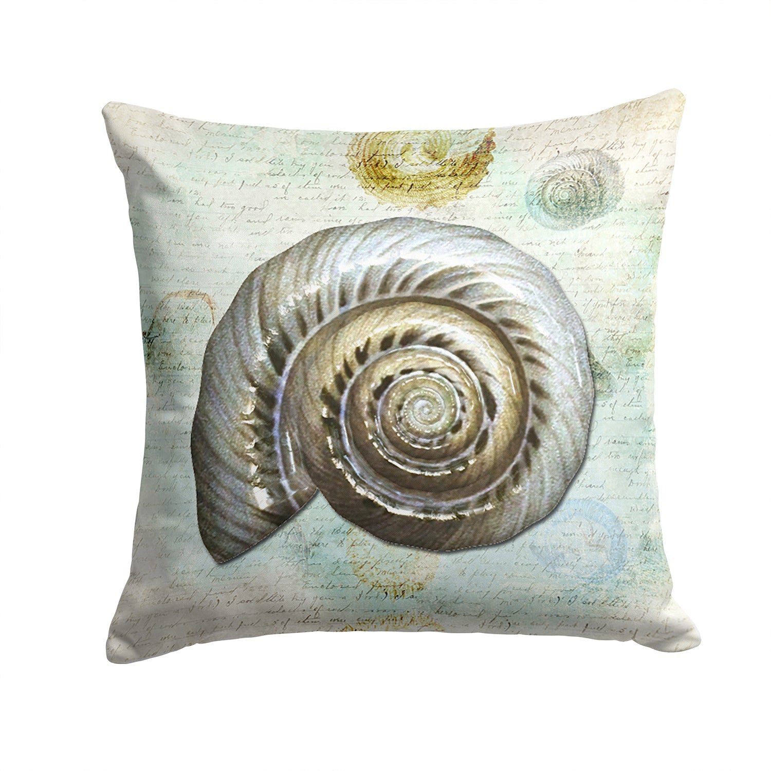 Beach Sundail Shell Decorative Throw Pillow 14x14 Indoor Outdoor Accent Cushion, Fabric Cover with Insert for Sofa, Bed, Porch & Living Room