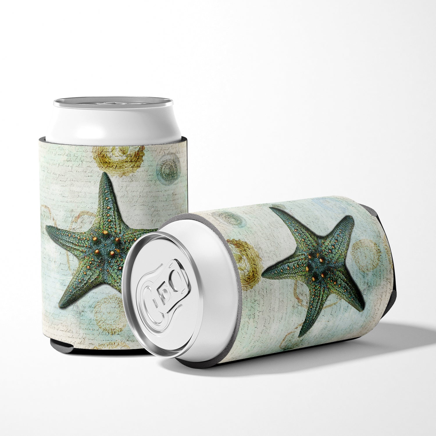 Beach Knobby Sea Stars Starfish Can or Bottle Hugger Cooler Sleeve for Standard 12 oz Cans, Insulated Foam Beer & Soda Can Hugger Reusable
