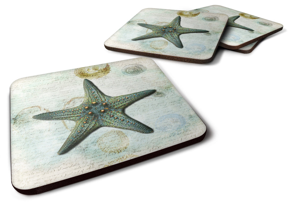 Beach Knobby Sea Stars Starfish Foam Coasters Set of 4 Cup Coasters for Indoor Outdoor, Tabletop Protection, Anti Slip, Mouse pad Material