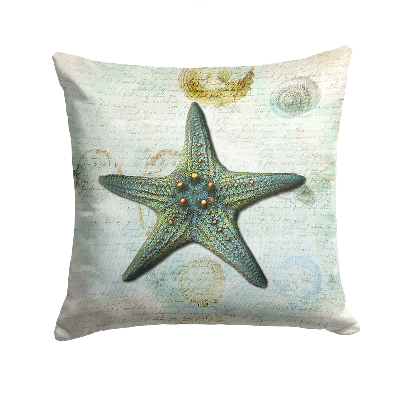 Beach Knobby Sea Stars Starfish Decorative Throw Pillow 14x14 Indoor Outdoor Accent Cushion, Fabric Cover with Insert for Sofa, Bed, Porch & Living Room