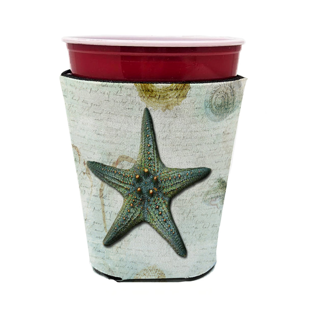 Beach Knobby Sea Stars Starfish Red Cup Hugger Sleeve for 16–22 oz Party Cups, Insulated Foam Drink Holder for Iced Coffee, Tailgate & BBQ Reusable