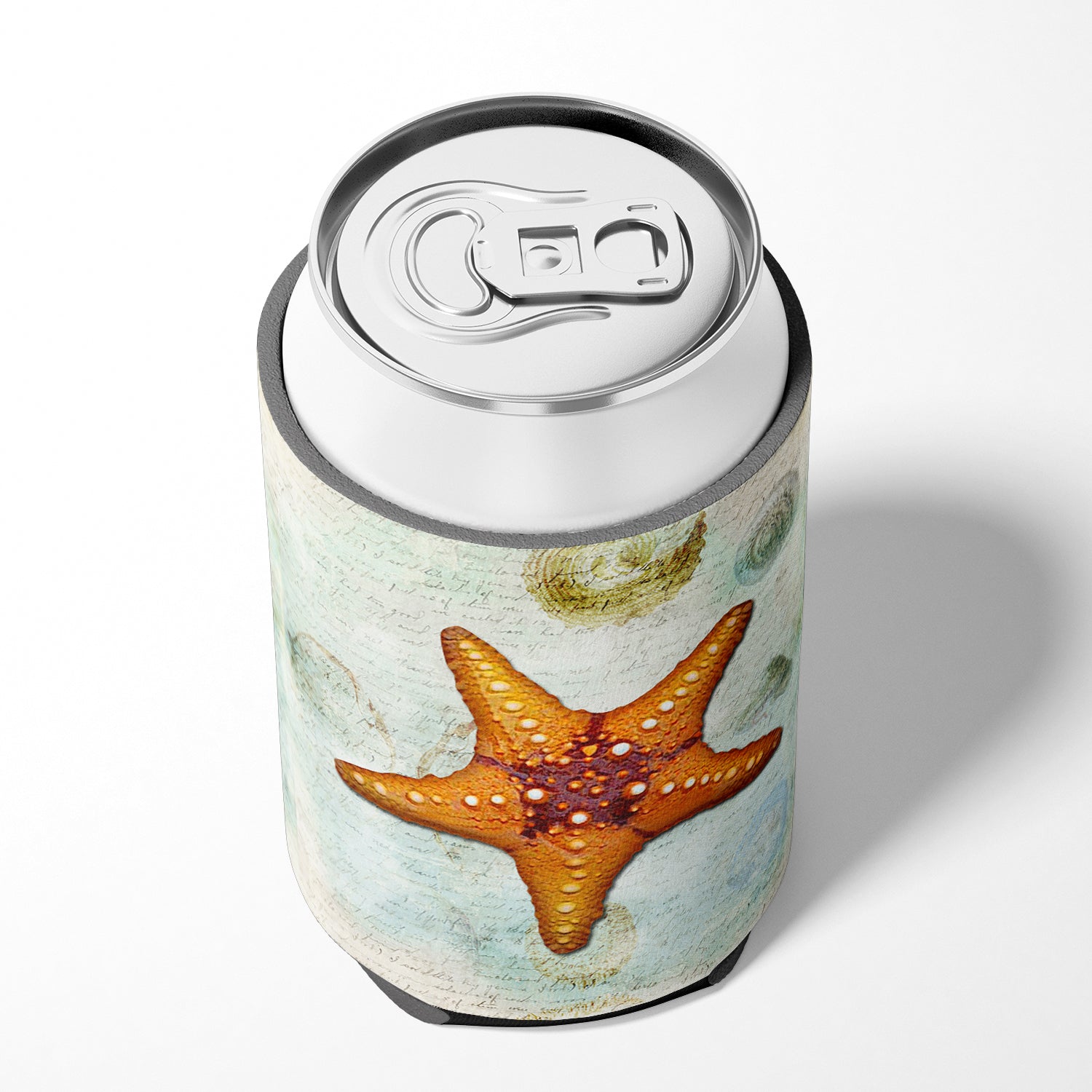 Beach Knobby Sea Star Starfish Orange Can or Bottle Hugger Cooler Sleeve for Standard 12 oz Cans, Insulated Foam Beer & Soda Can Hugger Reusable