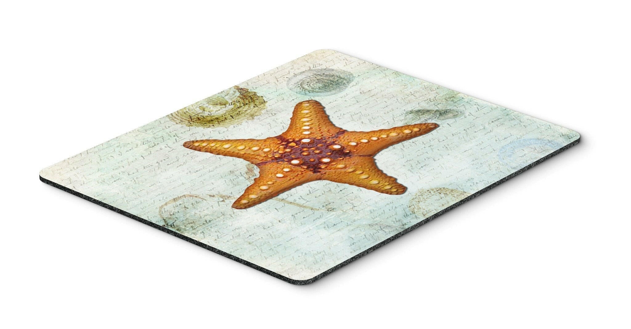 Beach Knobby Sea Star Starfish Orange Mouse Pad, Heat Resistant Trivet Hot Pad , Non Slip Rubber Desk Mat, Kitchen Counter Protector, Home Office Decor Gift