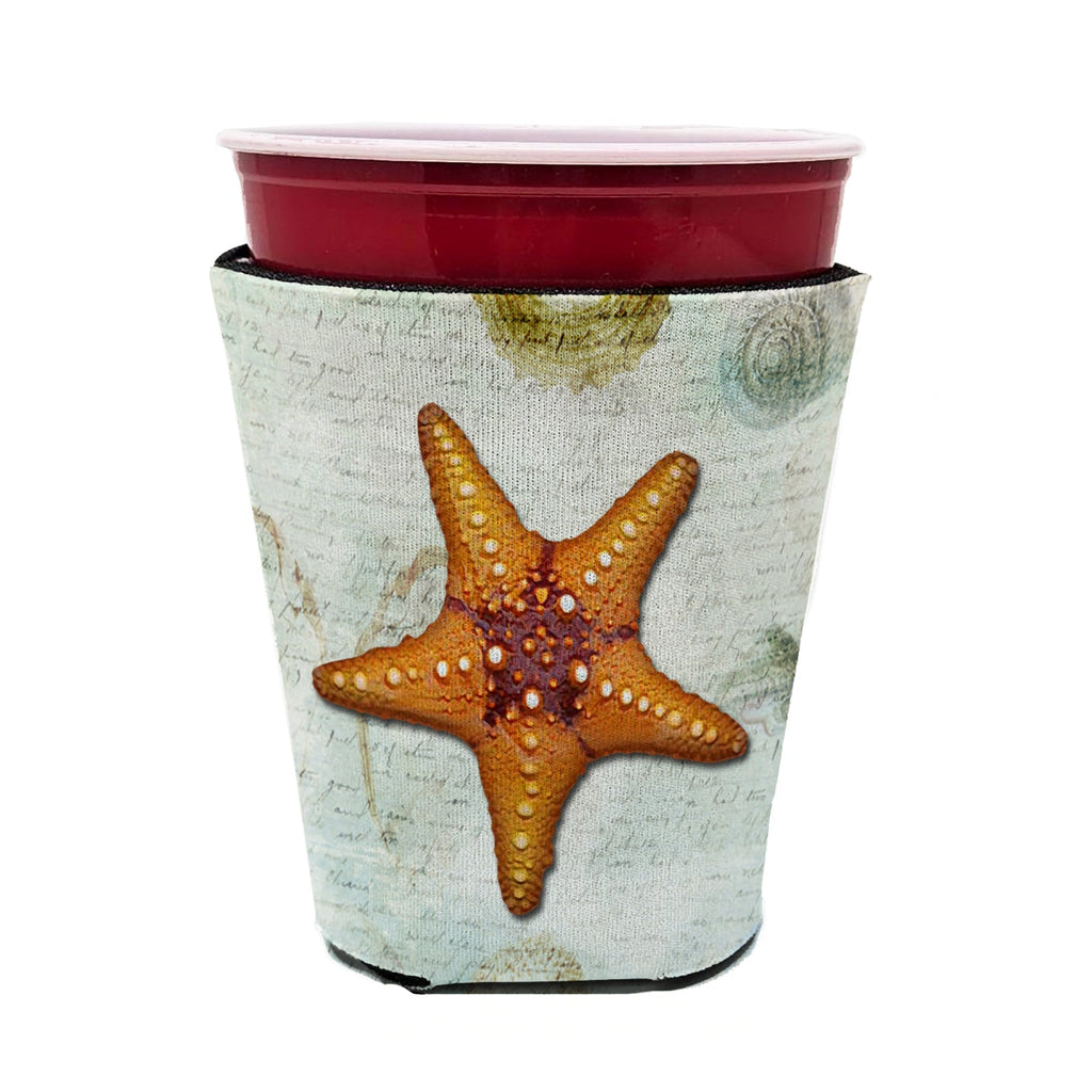 Beach Knobby Sea Star Starfish Orange Red Cup Hugger Sleeve for 16–22 oz Party Cups, Insulated Foam Drink Holder for Iced Coffee, Tailgate & BBQ Reusable