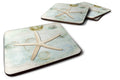 Beach Schoenbeck Sea Star Starfish Foam Coasters Set of 4 Cup Coasters for Indoor Outdoor, Tabletop Protection, Anti Slip, Mouse pad Material
